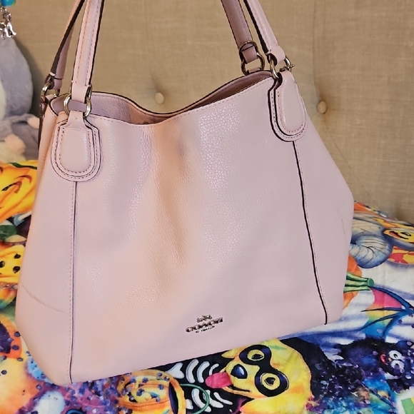 Coach Light Pink Leather Shoulder Bag - Picture 1 of 2